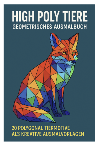 High Poly Tiere Geometrisches Ausmalbuch BuntundKreativ BuntundKreativ - Malbücher die Kinderherzen höher schlagen lassen